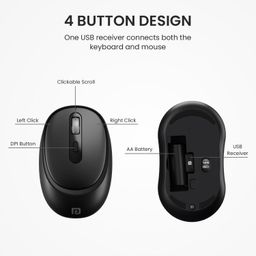 Portronics Key7 Combo Wireless Keyboard & Mouse Set with 2.4 GHz USB Receiver, 10m Working Range, 12 Shortcut Keys, Adjustable DPI, 10 Million Key Life & Click Life for PC, Laptop, Mac (Black) image 4