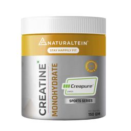 NATURALTEIN Creatine Monohydrate Unflavoured (150 Grams, 50 servings) Creapure Creatine Monohydrate For Increases Muscle Size & Strength | Fast Recovery | Enhanced Physical Performance image 1
