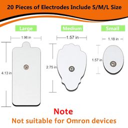 20 Pack TENS Unit Replacement Pads Reuse More Than 35 Times, Snap Electrode Pads for Tens Unit with Standard 3.5mm snap-on Connector, Compatible with Belifu TENS image 4