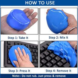 LAZI (Blue Pack 3) Multipurpose Keyboard PC Dust Cleaning Cleaner Slime Gel Jelly Putty Kit Magic Universal Super Clean Gel for Keyboard Laptop Car Accessories Electronic Product per Container 200gm image 2