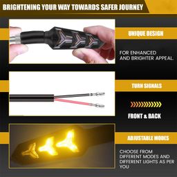 Pivalo Bike Indicator LED Bulb with Crystal Design Running Super Bright Front and Back Turn Signal Light Universal for All Motorcycle and Scooty (Set of 4, Yellow) image 2