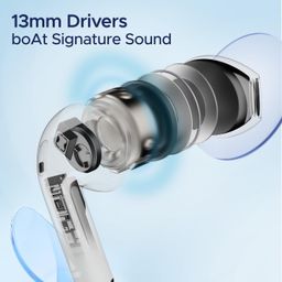 boAt Airdopes Joy, 35Hrs Battery, Fast Charge, IWP Tech, Low Latency, 2Mic ENx, Type-C Port, v5.3 Bluetooth Earbuds, TWS Ear Buds Wireless Earphones with mic (Swedish White) image 3