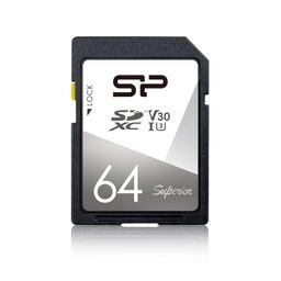 SP Silicon Power 64Gb Sdxc Uhs-I Sd Memory Card, Up to 100Mb/S Read & 80Mb/S Write, Class 10 U3 V30 4K Uhd, Superior Series image 1