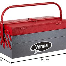 Venus VTB Metal Tool Box with 5 Compartment Box (Red) image 5