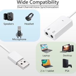 iduino USB Sound Card Adapter 7.1 Channel External Audio Adapter Stereo Sound Card Converter 3.5mm AUX Microphone Jackfor Windows, MAC, Linux, PC,Laptop, Desktops image 4