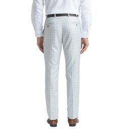 park avenue Men's Polyviscose Blend Checks Pattern Super Slim Fit Flat Front Formal Trouser image 4