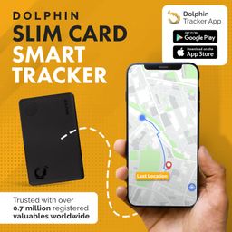 tag8 Dolphin Smart Sleek Card Tracker, Android Compatible, Alternative to GPS Tracker for Locating Items Within Approximate Distance, Bluetooth Luggage and Wallet Tracker, 1 Piece, Black image 2