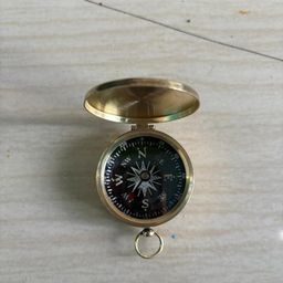 generic Brass Pocket Compass with A Loop Black Dia Compass image 3