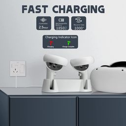 New World Charging Dock for Meta quest Oculus Quest 2 Controllers,VR Charger Station Fast Charging Kit for Meta Oculus Quest 2 Controllers with 2 Rechargeable Batteries image 5