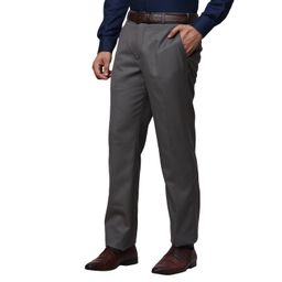 park avenue Men's Polyester Blend Solid Pattern Smart Fit Flat Front Formal Trouser image 3