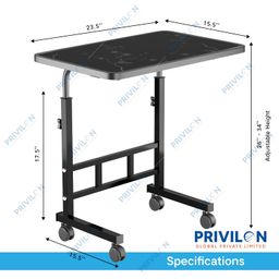 OPTIFINE Multi-Purpose Laptop Table, Study Table| Bed Table| Adjustable Height, Portable for Office, Work Form Home | DIY Table, Easy to Assemble, Engineered (Adjustable Black Flower) image 5