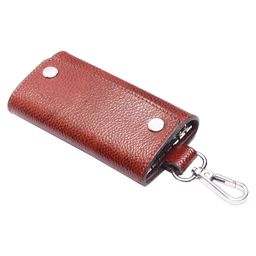 Instabuyz Key Wallet with Card Slot & 6 Key Chain Hooks Car Key Holder Key Pouch Leather Wallet with 1 Round Keychain (Black) image 2