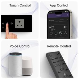 Smart Wifi Switch Board: 3 x Switch, 1 Fan & 1 Smart Plug Module. Touch Control, Remote, App Control. Voice Control with Alexa & Assistant. Smart Touch Switch Board For Home Automation (Black) image 2