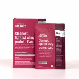 The Whole Truth Whey Protein Isolate+Concentrate | Light Cocoa 210g (Pack of 6) | 24g Protein/Sachet 6.6g BCAA | 100% Authentic & No Adulteration | Clean, Light & Easy to Digest | Sample & Travel Pack image 1
