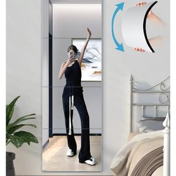 UNBREAKABL MIRO Shatterproof Wall Mirror Full Length for Bedroom, Plexiglass Gym Mirrors for Home, Extra Thick: 1/8",1" x 1" x 4Pcs,Workout Mirrors Safe for Kids,Over The Door, Long Wall Mounted image 1