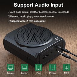 Shidu S617 Mini Voice Amplifier with Wired Headset,16W Speaker, Mute Function, Bluetooth 5.0, AUX Input and Type C Charging Port for Teachers Tour Guides Coaches Classroom Meeting image 4