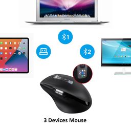 INFINMIND Wireless Bluetooth Mouse with Smart Flying Scroll,Side Thumb Scroll Ergonomic Mice,Silent Multi-Device Mouse for Computer,Laptop,iPad,Tablet,MacBook (Black) image 4