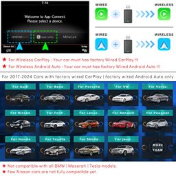 carprokit 2024 Upgrade OEM Wired Convert to Wireless CarPlay Android Auto Activator USB Dongle Adapter, Plug & Play, for 2016-2023 Cars with Factory Wired CarPlay | Android Auto Function image 2