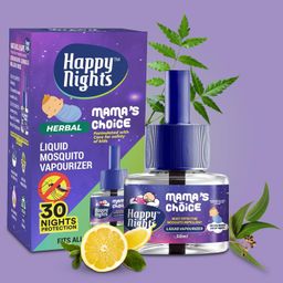 Shadow Securitronics Happy Nights Mama's Choice Lemon Eucalyptus Oil Mosquito Repellent Vaporizer,Mosquito Liquid Refill,Liquid Vapourizer for Mosquitoes-1 Unit(45 ml Each),Pack of 3-FORMULATION 1X image 2