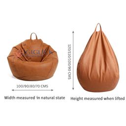 GIGLICK Premium Imported Soft Vegan Leather Bean Bag with Rectangular Footrest and Comfy Cushion with Beans Filled I Ready to Use Bean Bag Chair Color- (XXXXXL, Olive Green) image 2