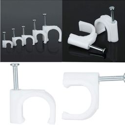 DIY Crafts Pack of 1 Sets 100x1, Combo Kit, 100 Pcs/Pack 5-14mm Round/Square, Steel Nail Cable Clamp Supplies Wire Cable Clip Buckle Plastic Clips Ties F(Pack of 1 Sets 100x1, Combo Kit) image 2