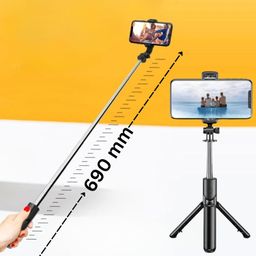 taravee TARAVEE, i19, Selfie Stick with Tripod Stand, Black, Compatible with Mobile Phone and iPhone, Samsung, Bluetooth Extendable, 360 Degree Rotation, Portable Selfie Stand for Perfect Photos and Videos image 3