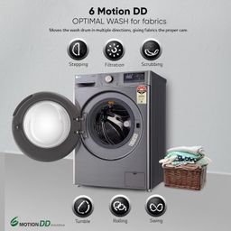 LG 11 Kg 5 Star Inverter Wi-Fi Fully-Automatic Front Loading Washing Machine with Inbuilt heater (FHP1411Z9P, Platinum, AI DD Technology & Steam+ for Hygiene) image 2