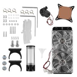 topiky DIY Liquid Cooling Set, PC Water Cooling Kit GPU Water Cooled Head Assembly 9.5X12 Transparent Hose for Desktop Computer Cooling for DIY Desktop Computer image 3