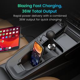 Portronics Car Power View 36W Car Charger, Dual Port (18W USB Type-A & 36W Type-C), Fast Charging, PPS Tech, Transparent Design, Safe Power Delivery for Multiple Devices (Black) image 2