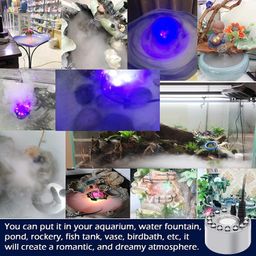 JERN Mist Maker Fogger with 12 LED Colour Changing Lights, Water Fountain, Pond Fog Machine, Air Humidifier for Office, Home image 3