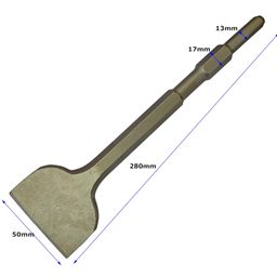 Inditrust SDS Max Shank Flat Spade Pointed Chisel for Demolition hammer Concrete Breaker bit for Tile Chipping/Wall Slotting/Scraping Masonry Brick Hammer Drill (17X280X50) image 2