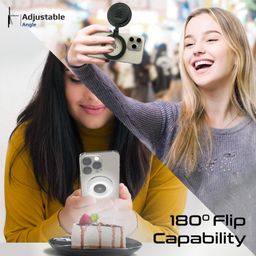 Promate Portable LED Light, Adjustable Selfie Light with 300mAh Battery, MagSafe-Compatible Ring Design, 180-Degree Flip Function, Light Intensity Control and Three Lighting Modes, MagHalo image 5