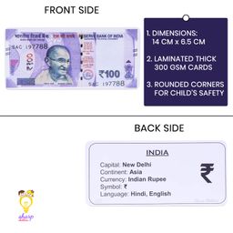 Sharp Children Big Size Flags Flash Cognitive_Skills Cards for Kids, Currency Flash Cards, Wipe and Clean, Laminated Activity Flash Cards image 4