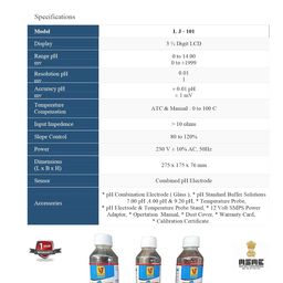 Lab Junction pH Meter,Auto Delux pH Meter,3 Point Calibration,Model:LJ-101 image 4