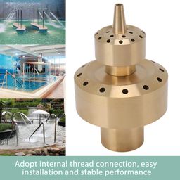 Water Fountain Nozzle, Wide Spraying Range Copper Internal Thread Double Column Fountain Nozzle for Park (G1 in) image 2