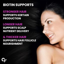 Carbamide Forte Biotin 10000mcg for Hair Growth, Skin & Nails - 120 Veg Tablets image 4