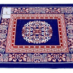 Kuber Industries Velvet Prayer Mat/Aasan/Pooja Mat/Meditation Mat/Multipurpose Velvet Rug Mat 2 Ft X 2 Ft (Royal Blue) CTKTC33924 image 2