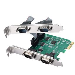 mzhou PCI-Express PCIe Expansion Card - 1X Serial COM interfaces - COM Port RS232 Interface - Adapter Converter Card, RS-232 Module with 4 Connections, 18-pin image 1