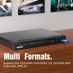 MEGATEK Region-Free DVD Player for TV with HDMI, CD Player for Home, Plays All Regions and Formats, USB Port, Durable Metal Casing, Remote, HDMI and RCA Cables Included image 5