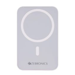 ZEBRONICS MW63 Wireless Power Bank, 10000 mAh, Rapid Charge, Magsafe, Outputs - 20W Wired | 15W Wireless, Type C PD, Built in Protections, LED Indicator, Compatible with iPhone, Made in India image 1