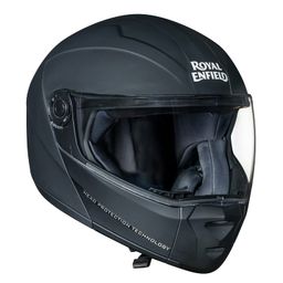 Royal Enfield Adroit Modular Helmet with Clear Visor Matt Black, Size: M( 57-58cm) image 1
