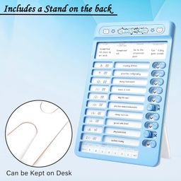 WISHKEY Habit Tracker Kids Chore Chart, Plastic Checklist Board with 15 Detachable Cardstock to Do List for Home Routine Planning, My Chores RV Checklist Task Planning Board for Kids and Adults (Blue) image 4