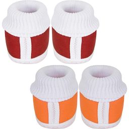 neska moda Unisex-Baby Set Of 2 Pair Baby Booties For 6 To 12 Months (Maroon,Orange), 6-12 Months image 4