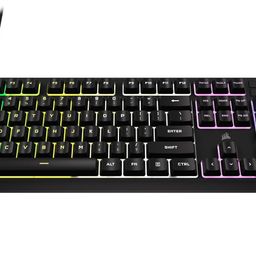 Corsair K55 CORE RGB Gaming Keyboard,Dynamic RGB Backlit Keys,Dust & Spill-Resistant,Six Customizable Macro Keys,Elgato Stream Deck Software Integration,Dedicated Media Keys image 2