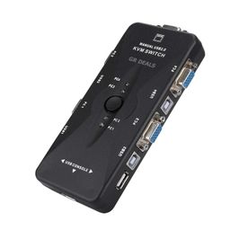 GR DEALS USB KVM VGA Switcher, 4 Ports USB 2.0 KVM Switch Box Adapter, One-Button Swapping, 4 VGA Cables included, Ideal for PCs, Keyboard, Mouse, Scanner, Printer & More. image 1