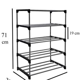lotspek 5 Tier Shoe Rack Sturdy Shoe Organizer for 15+ Pairs,Space-Saving Storage for Entryway & Closet Shoe Rack Modern Shoe Stand with Open Shelves, Ideal for Bedroom & Hallway Stackable image 2