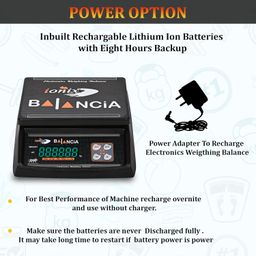 IONIX Made In India, Dual Display Weight scale with 1 Year Warranty & 8 hours battery Backup 30 kg capacity, Weight Machine for Shop | Weighing Machine | Weighing Machine for Shop 1 Piece, Black image 2