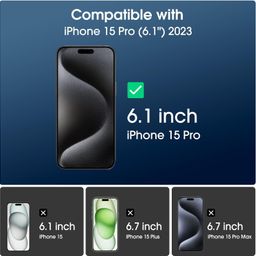 opentech OpenTech® Privacy Tempered Glass Screen Protector Compatible for iPhone 15 Pro (6.1 Inches) with Edge to Edge Coverage and Easy Installation kit image 2