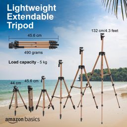 techmaven Copper Tripod Stand (41cm-134CM) | 360° Rotation 3 Way Tilt | Mobile Tripod for DSLR, Camera, GoPro, Smartphones & Ringlight | Lightweight Tripod with Phone Stand Holder & Carry Bag image 4