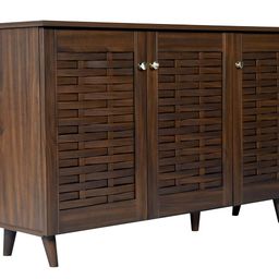 DeckUp Bei 3-Door Engineered Wood Shoe Rack with Wooden Legs (Walnut, Matte Finish), 680 Mm Height image 5